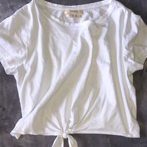 White knotted t-shirt